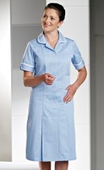 R22 nurses zip dress in Pale blue