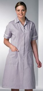 R23 striped nurses dress in Lilac