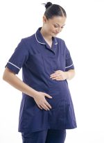 R9 Navy maternity zip tunic