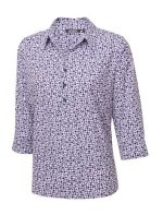 R640 Print blouse 3/4 length - Berry