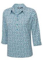 R640 Print blouse 3/4 length - Jade